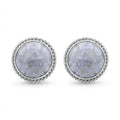 Lilac Circle Lasso Jade Stud Earrings