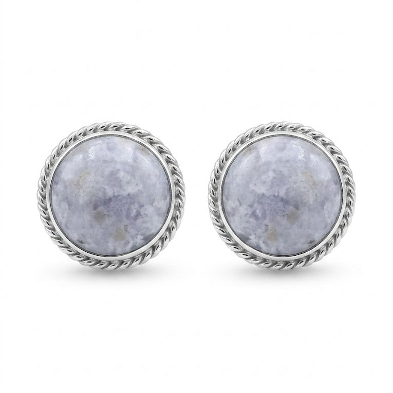 Lilac Circle Lasso Jade Stud Earrings