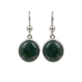 Princess Circle Jade Dangle Earrings