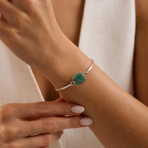Green Apple Square Jade Bracelet