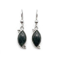 Guatemalan Jade Leafcut Beaded Dangle Earrings 