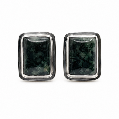 pair of green jaguar jade earrings