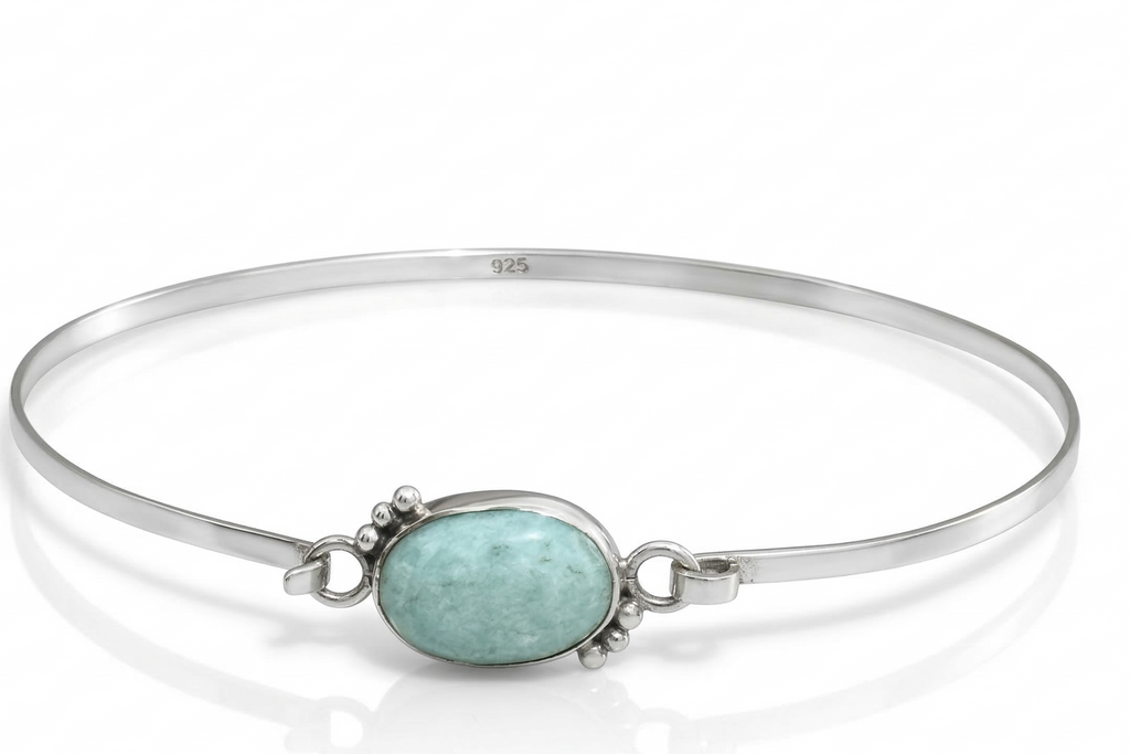 Guatemalan jade bracelet in silver 