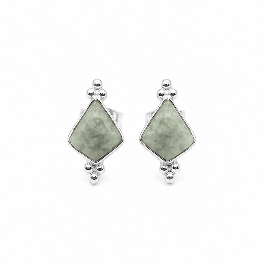 light green jade stud earrings 