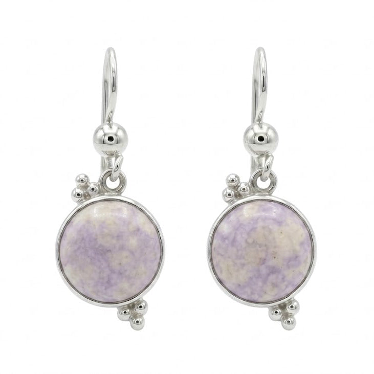 Pair of guatemalan jadeite jade earrings in sterling silver 