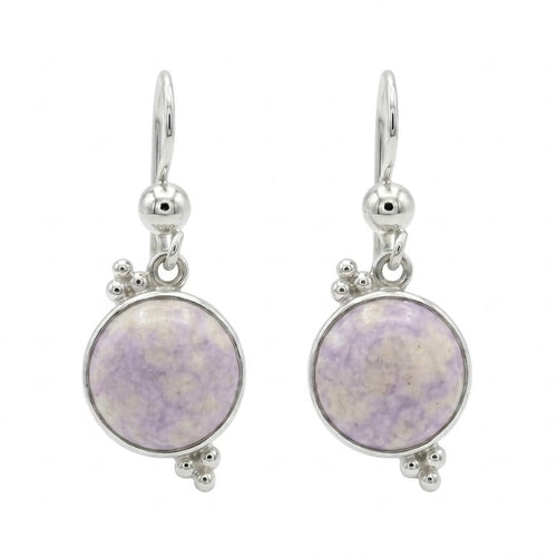 Pair of guatemalan jadeite jade earrings in sterling silver 