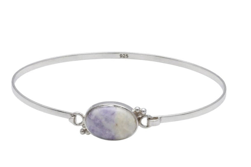 Lilac jade bracelet in sterling silver 