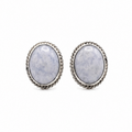 Lilac Oval Jade earrings 