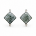 pair of moss jade earrings against a white studio background 