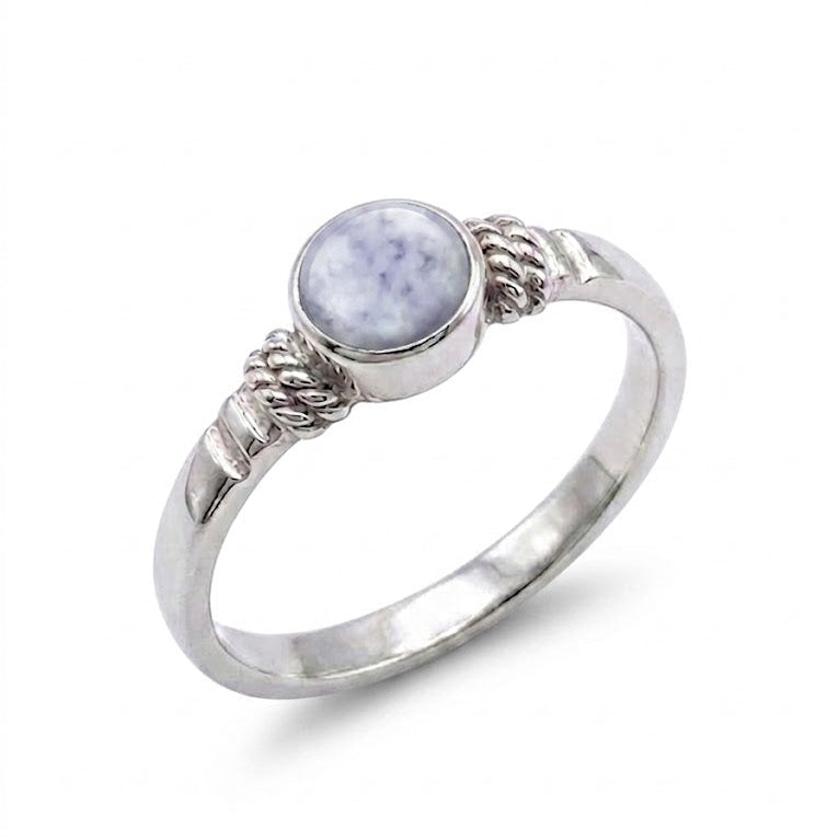 One Stone Braided Jade Ring 